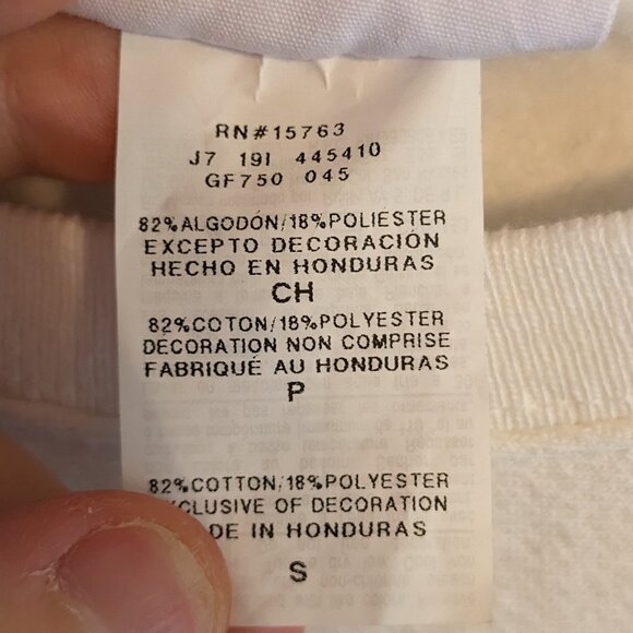 Champion Like New Cropped White Sweatshirt 'Champion' Spell Out Size Small - Picture 5 of 7